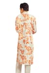 Buy_Harshita Singhvi_Orange Tuscan Silk Print Bloom Cutdana Kurta 