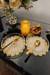 Buy_The Bling Edit_Yellow Acrylic, Polymers And Glass Daisy Carved 2 Pcs Dessert Bowl_at_Aza_Fashions