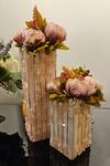 Buy_The Bling Edit_Pink Acrylic, Polymers Stone High Low Studded Long Vase - Single Pc_at_Aza_Fashions