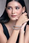 Buy_Moh-Maya By Disha Khatri_Silver Plated Zari, Stones Zircon And Moissanite Studded Bangles - Set Of 2 