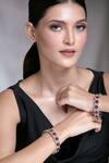 Buy_Moh-Maya by Disha Khatri_Silver Plated Zari, Diamonds Zircon And Ruby Stone Embellished Bangles - Set Of 2 