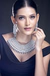 Buy_Moh-Maya by Disha Khatri_Silver Plated Zirconia Embellished Necklace Set 