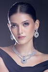 Buy_Moh-Maya by Disha Khatri_Silver Plated Zirconia Embellished Pendant Necklace Set 