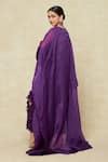 Shop_Anamika Khanna_Purple Embroidered Round Skirt Cape Set _at_Aza_Fashions