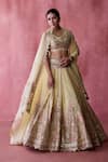 Buy_Suhino_Yellow Organza Lining Cotton Shantoon Embroidery Noor Gul Lehenga Set _at_Aza_Fashions