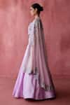 Buy_Suhino_Pink Georgette Lining Cotton Shantoon Peony Bloom Cape Lehenga Set _Online_at_Aza_Fashions