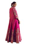 Shop_PUNIT BALANA_Pink Jacket Raw Silk Embroidery Marodi Anarkali Scoop Neck Neckline With _Online_at_Aza_Fashions