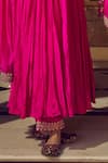 PUNIT BALANA_Pink Silk Embroidery Marodi Halter Neck Pakeezah Zardozi Anarkali Set _Online_at_Aza_Fashions