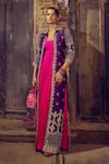 Buy_PUNIT BALANA_Pink Jacket Raw Silk Embroidery Marodi Anarkali Scoop Rani Sa Neckline With _at_Aza_Fashions