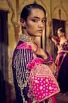 PUNIT BALANA_Pink Jacket Raw Silk Embroidery Marodi Anarkali Scoop Rani Sa Neckline With _at_Aza_Fashions