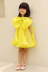 Buy_JANYAS CLOSET_Yellow Organza Plain Dance Like Lilibet Flowy Dress _at_Aza_Fashions