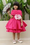 Buy_JANYAS CLOSET_Pink Taffeta Silk Embellished Flower Princess Structured Dress _at_Aza_Fashions