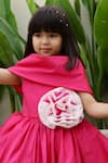 JANYAS CLOSET_Pink Taffeta Silk Embellished Flower Princess Structured Dress _Online_at_Aza_Fashions