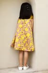 Shop_JANYAS CLOSET_Yellow Satin Printed Floral Sunni Dress _at_Aza_Fashions