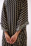 Buy Basanti - Kapde Aur Koffee Black Chiffon Tassels, Mirrors Chevron Print Asymmetric Kurta With Sharara Buy_Basanti - Kapde Aur Koffee_Black Chiffon Tassels, Mirrors Chevron Print Asymmetric Kurta With Sharara