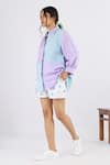 Buy_Studio Moda India_Blue 100% Linen Collared Color Blocked Shirt _Online_at_Aza_Fashions