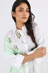 Buy_Studio Moda India_White 100% Linen Printed Cactus Dress _Online_at_Aza_Fashions