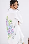 Studio Moda India_White 100% Linen Printed Floral Collar Bouquet Shirt _Online_at_Aza_Fashions