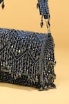 MODARTA_Blue Bead Embellished Flap Bag _at_Aza_Fashions