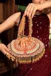 Buy_MODARTA_Multi Color Kundan And Stone Embroidered Tasseled Bag _at_Aza_Fashions