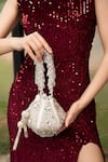 Buy_MODARTA_Silver Bead And Pearl Work Potli Bag _Online_at_Aza_Fashions