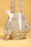 Shop_MODARTA_Silver Bead And Pearl Work Potli Bag _Online_at_Aza_Fashions