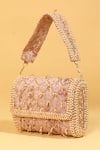 MODARTA_Pink Crystal Tassel Jaal Work Bag _at_Aza_Fashions