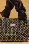 Shop_MODARTA_Black Pearl Metallic Crystal Work Mini Bag _Online_at_Aza_Fashions