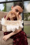 Shop_MODARTA_White Pearl Crystal Beaded Handbag _Online_at_Aza_Fashions