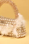 Buy_MODARTA_White Pearl Crystal Beaded Handbag 