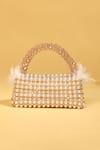 Shop_MODARTA_White Pearl Crystal Beaded Handbag 