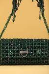 MODARTA_Green Crystal Beads Embellished Bag _at_Aza_Fashions