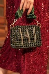 MODARTA_Green Crystal Beads Work Bag _at_Aza_Fashions