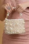 Buy_MODARTA_White Pearl And Bead Work Embellished Bag _at_Aza_Fashions