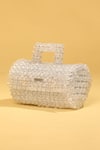 MODARTA_Silver Crystal Embellished Flap Bag _at_Aza_Fashions