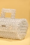 Buy_MODARTA_Silver Crystal Embellished Flap Bag 