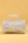 Shop_MODARTA_Silver Crystal Embellished Flap Bag 