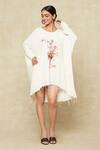 Buy_Anamika Khanna_White Printed Abstract Round Oversized T-shirt Dress _at_Aza_Fashions