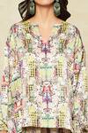 Buy_Anamika Khanna_Multi Color Cotton Button-down Neck Printed Top And Joggers Co-ord Set_Online_at_Aza_Fashions