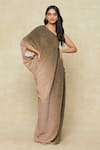 Buy_Tarun Tahiliani_Beige One Shoulder Ombre Kaftan Dress _Online_at_Aza_Fashions