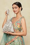 Lovetobag_Grey Cutdana Embroidered Potli Bag _at_Aza_Fashions