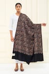 Buy_Pashme Ladakh_Black Embroidered Chinar Jamawar Pashmina Shawl _at_Aza_Fashions