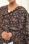 Buy_Pashme Ladakh_Black Embroidered Chinar Jamawar Pashmina Shawl 