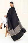 Buy_Pashme Ladakh_Black Embroidered Floral Butti Border Pashmina Shawl _at_Aza_Fashions