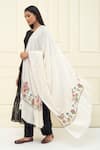 Buy_Pashme Ladakh_Ivory Embroidered Floral Bunch Pashmina Shawl _at_Aza_Fashions