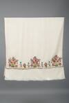 Pashme Ladakh_Ivory Embroidered Floral Bunch Pashmina Shawl _Online_at_Aza_Fashions