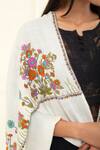 Pashme Ladakh_Ivory Embroidered Floral Bunch Pashmina Shawl _at_Aza_Fashions