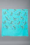 Pashme Ladakh_Sky Blue Embroidered Butterfly Lily Pashmina Shawl _Online_at_Aza_Fashions