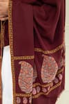 Buy_Pashme Ladakh_Maroon Embroidered Floral Paisley Pashmina Shawl 