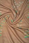 Shop_Pashme Ladakh_Brown Embroidered Jasmine Pashmina Shawl _Online_at_Aza_Fashions